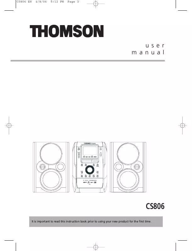 Mode d'emploi THOMSON CS806