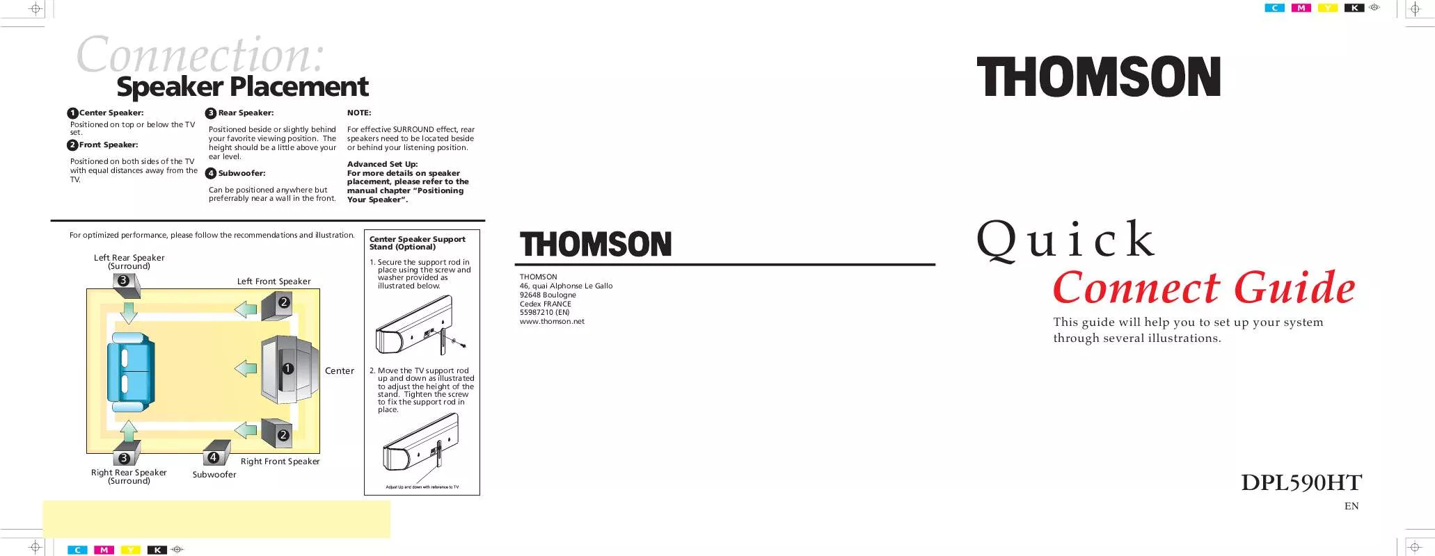 Mode d'emploi THOMSON DPL590-INSTALLATION-HP