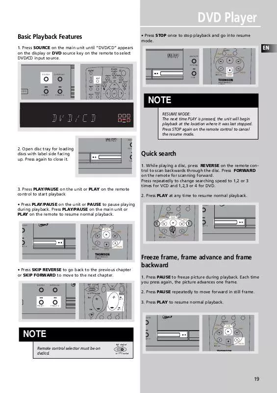 Mode d'emploi THOMSON DPL915VD-DVD