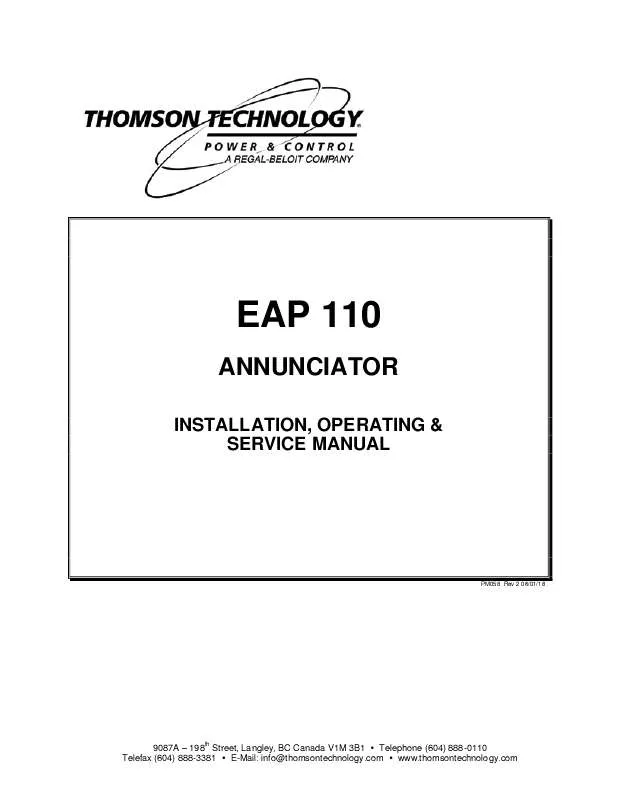 Mode d'emploi THOMSON EAP 110