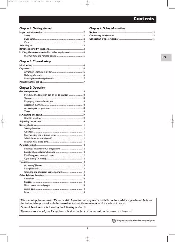 Mode d'emploi THOMSON EFC030