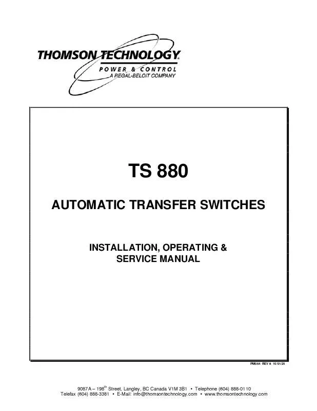 Mode d'emploi THOMSON TS 880