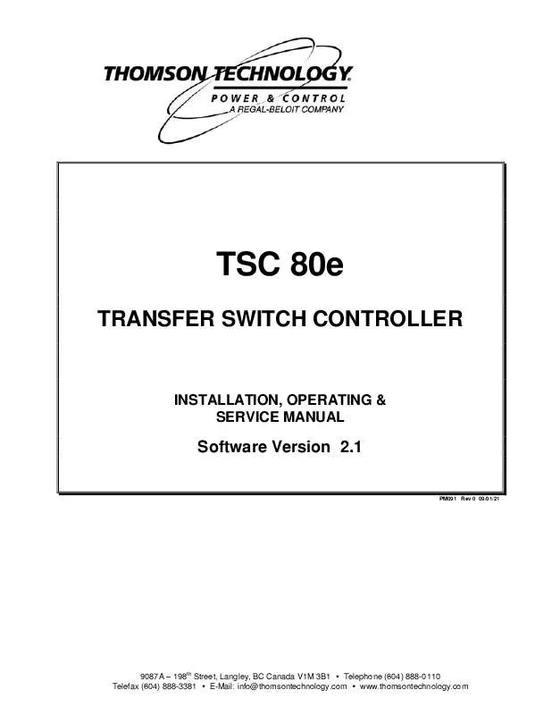 Mode d'emploi THOMSON TSC 80E