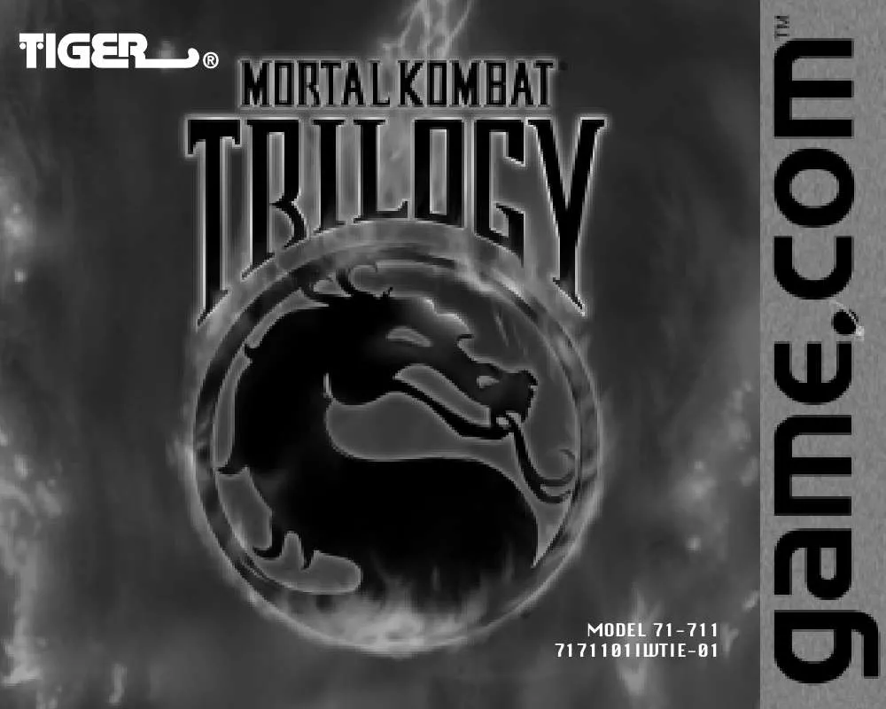 Mode d'emploi TIGER ELECTRONICS MORTAL KOMBAT TRILOGY