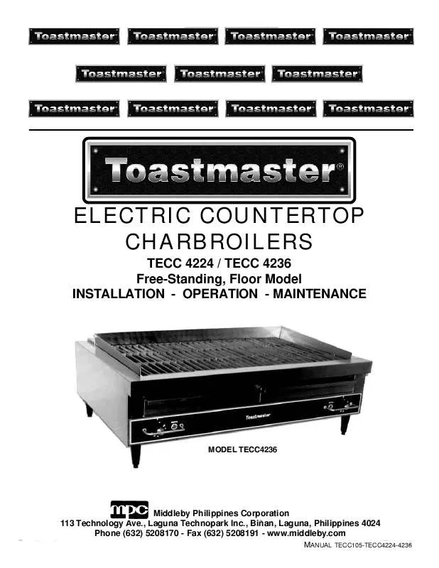 Mode d'emploi TOASTMASTER TECC4224