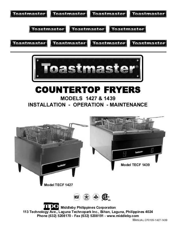 Mode d'emploi TOASTMASTER TECF1427