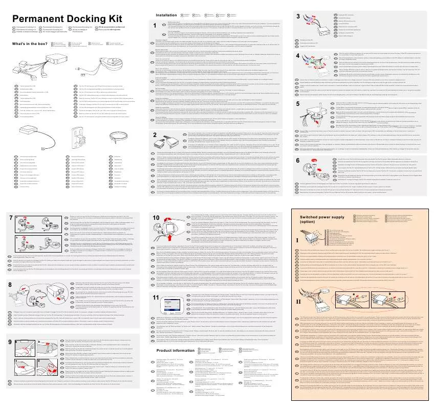 Mode d'emploi TOMTOM PERMANENT DOCKING KIT