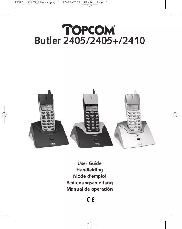 Mode d'emploi TOPCOM BUTLER 2405+