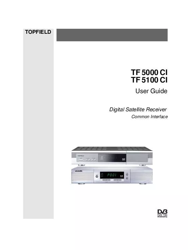 Mode d'emploi TOPFIELD TF 5000 CI