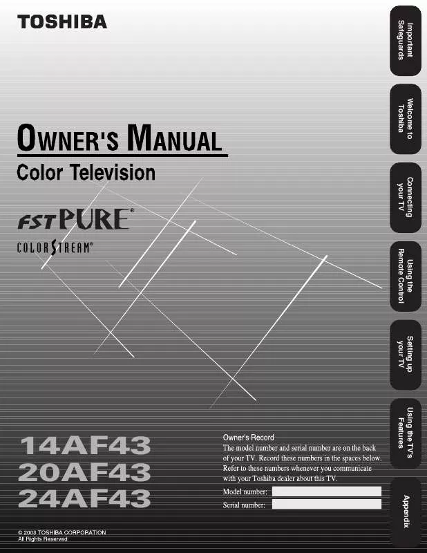 Mode d'emploi TOSHIBA 14AF43