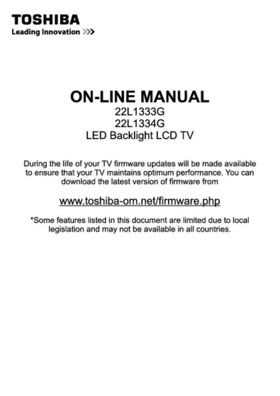 Mode d'emploi TOSHIBA L1334