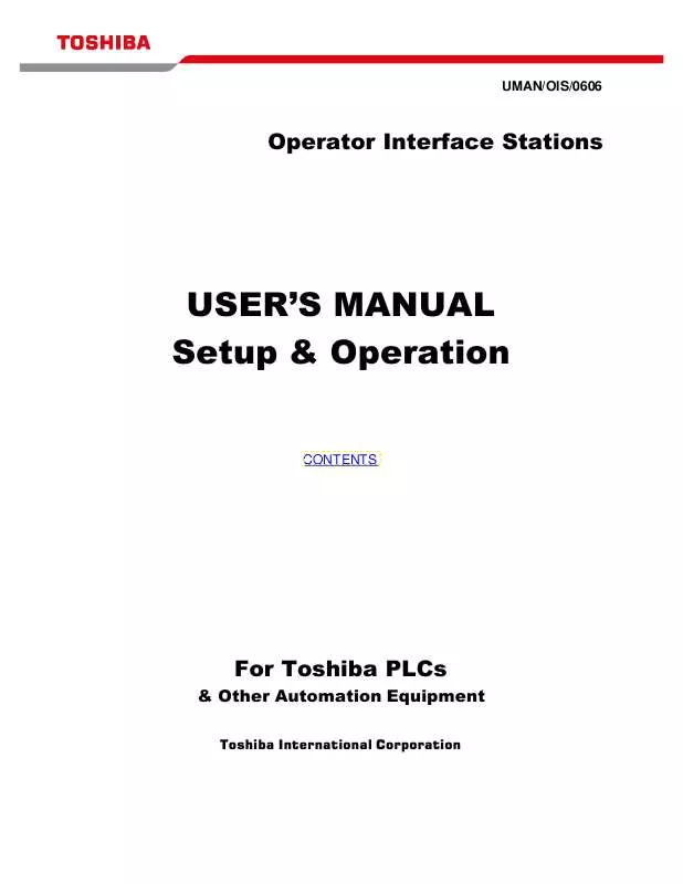 Mode d'emploi TOSHIBA OPERATOR INTERFACE STATIONS