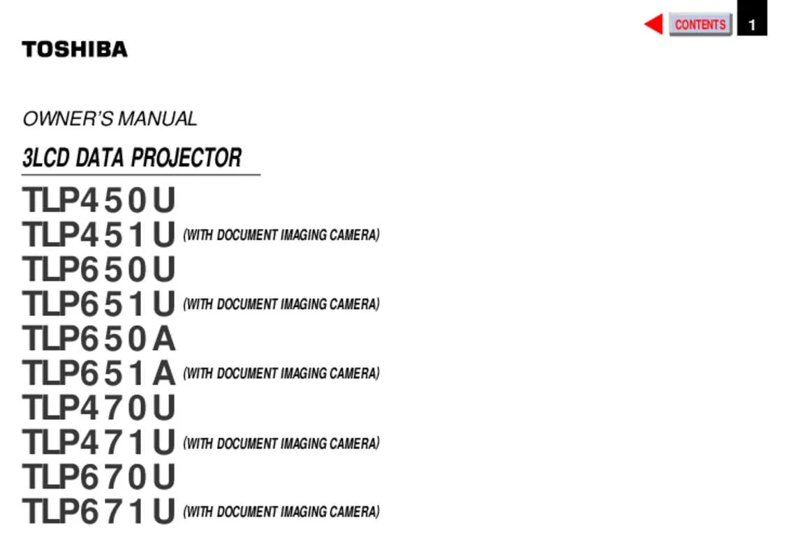 Mode d'emploi TOSHIBA TLP 471