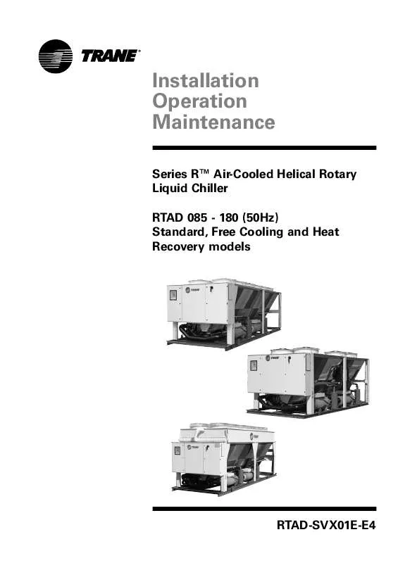 Mode d'emploi TRANE RTAD 180