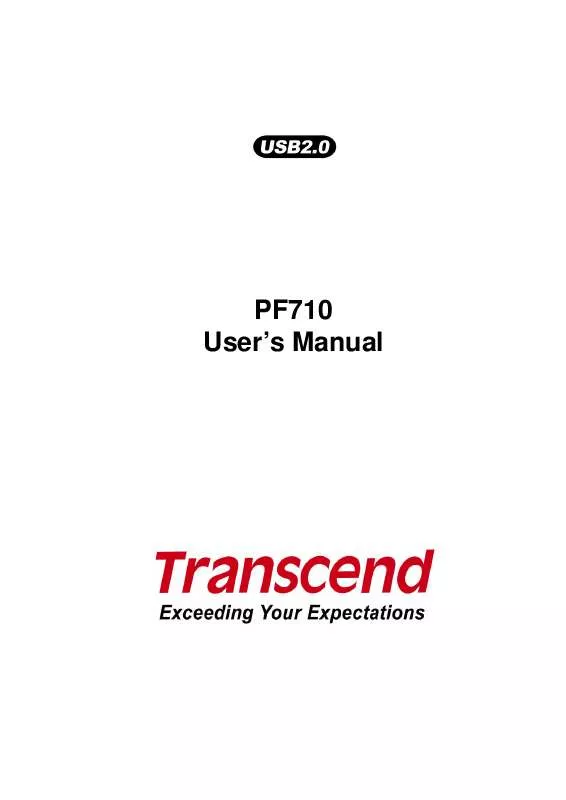 Mode d'emploi TRANSCEND TS1GPF710C-EU