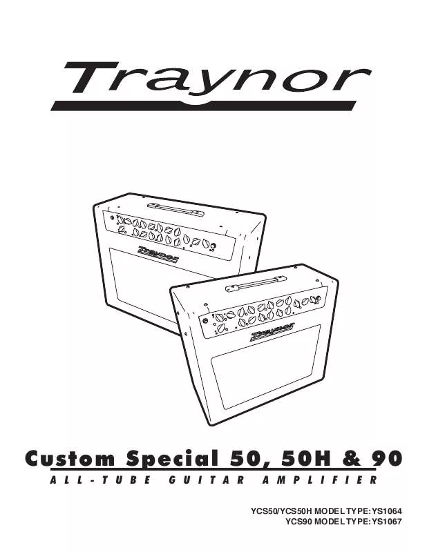 Mode d'emploi TRAYNOR CUSTOM SPECIAL 90