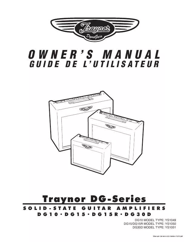 Mode d'emploi TRAYNOR YS1049