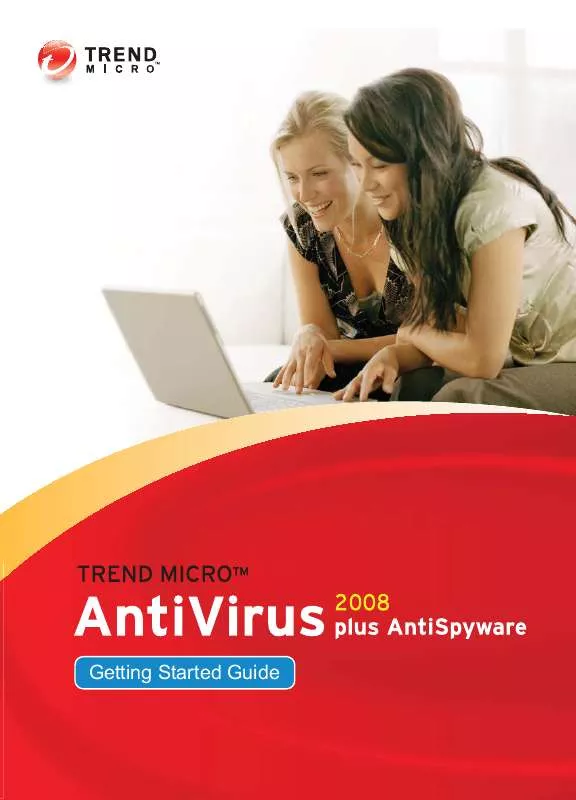 Mode d'emploi TREND MICRO ANTIVIRUS PLUS ANTISPYWARE 2008