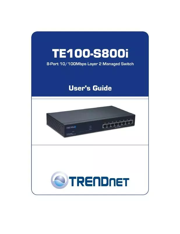 Mode d'emploi TRENDNET TE100-S800I