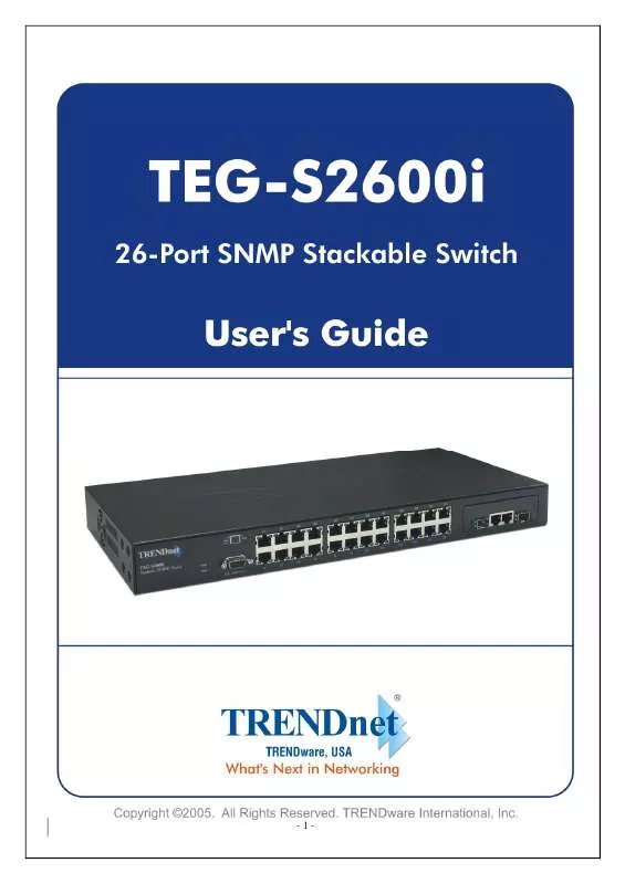 Mode d'emploi TRENDNET TEG-S2600I