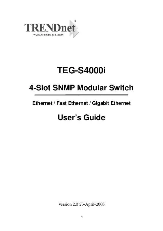 Mode d'emploi TRENDNET TEG-S4000I