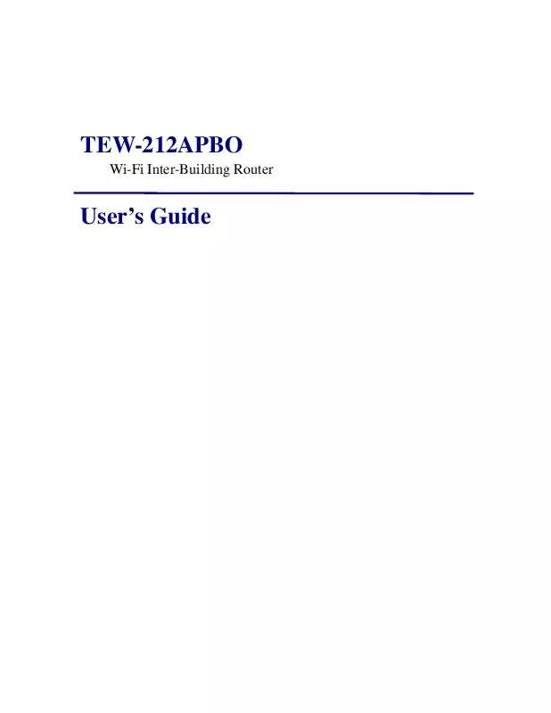 Mode d'emploi TRENDNET TEW-212APBO