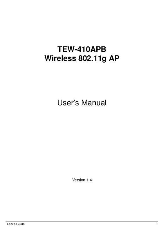 Mode d'emploi TRENDNET TEW-410APB