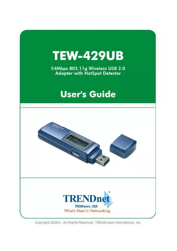 Mode d'emploi TRENDNET TEW-429UB