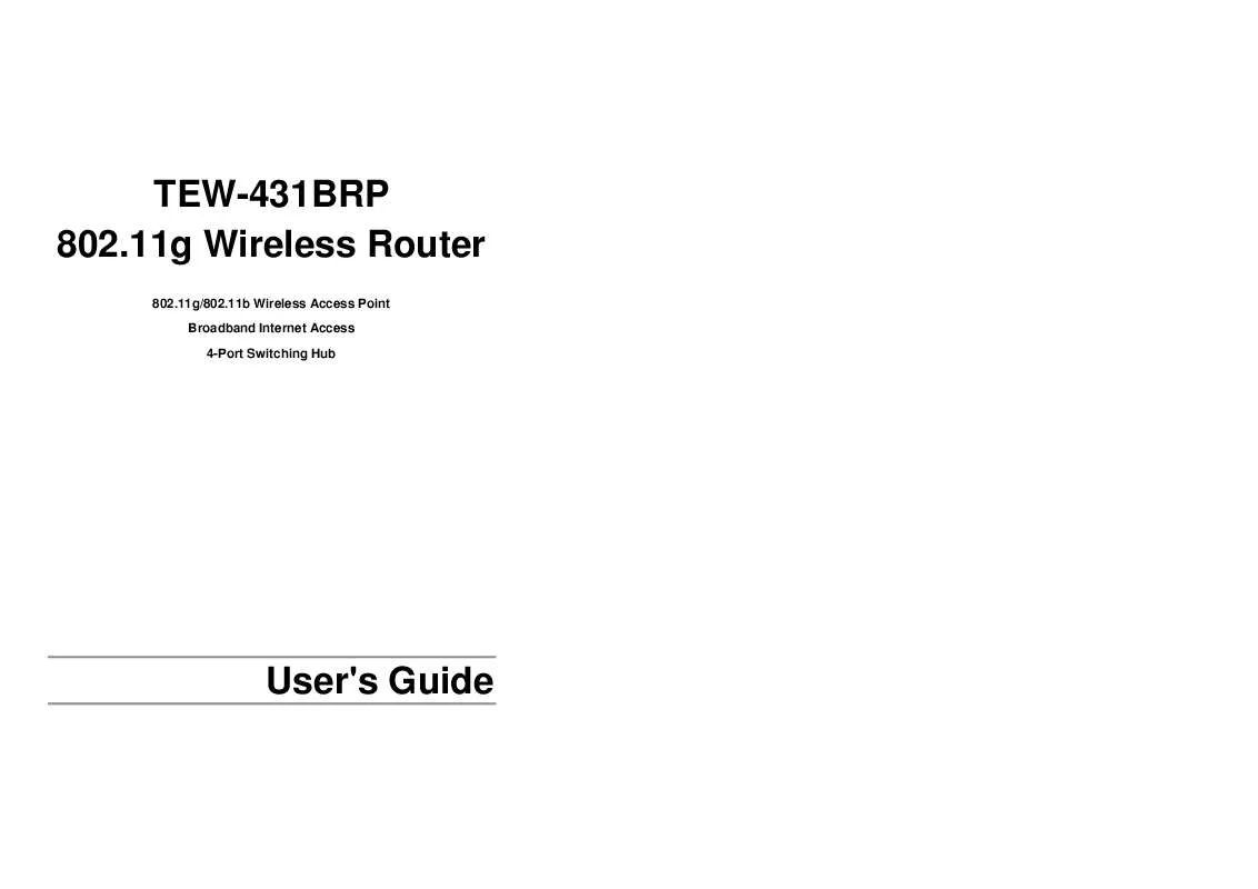 Mode d'emploi TRENDNET TEW-431BRP