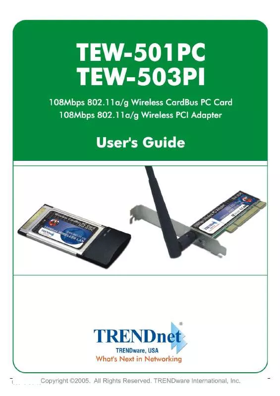 Mode d'emploi TRENDNET TEW-503PI