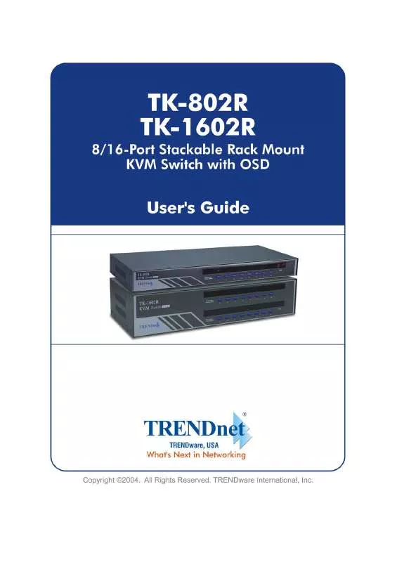 Mode d'emploi TRENDNET TK-1602R