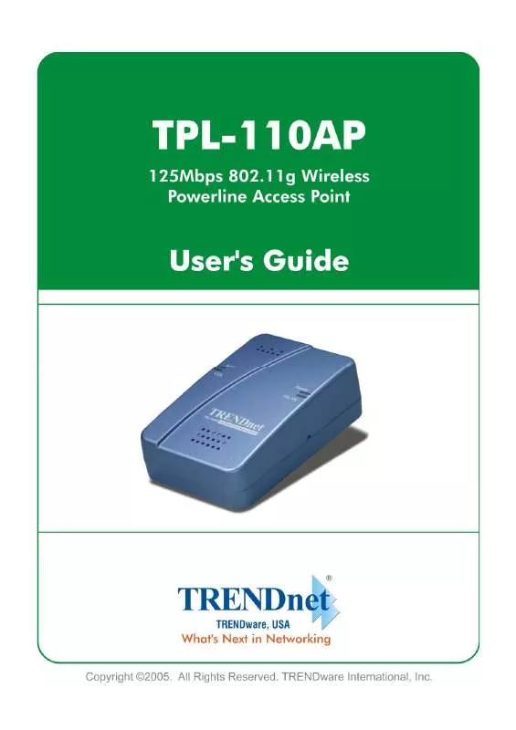 Mode d'emploi TRENDNET TPL-110AP