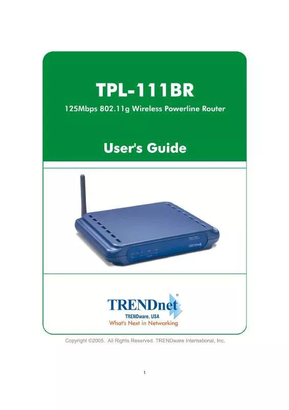 Mode d'emploi TRENDNET TPL-111BR