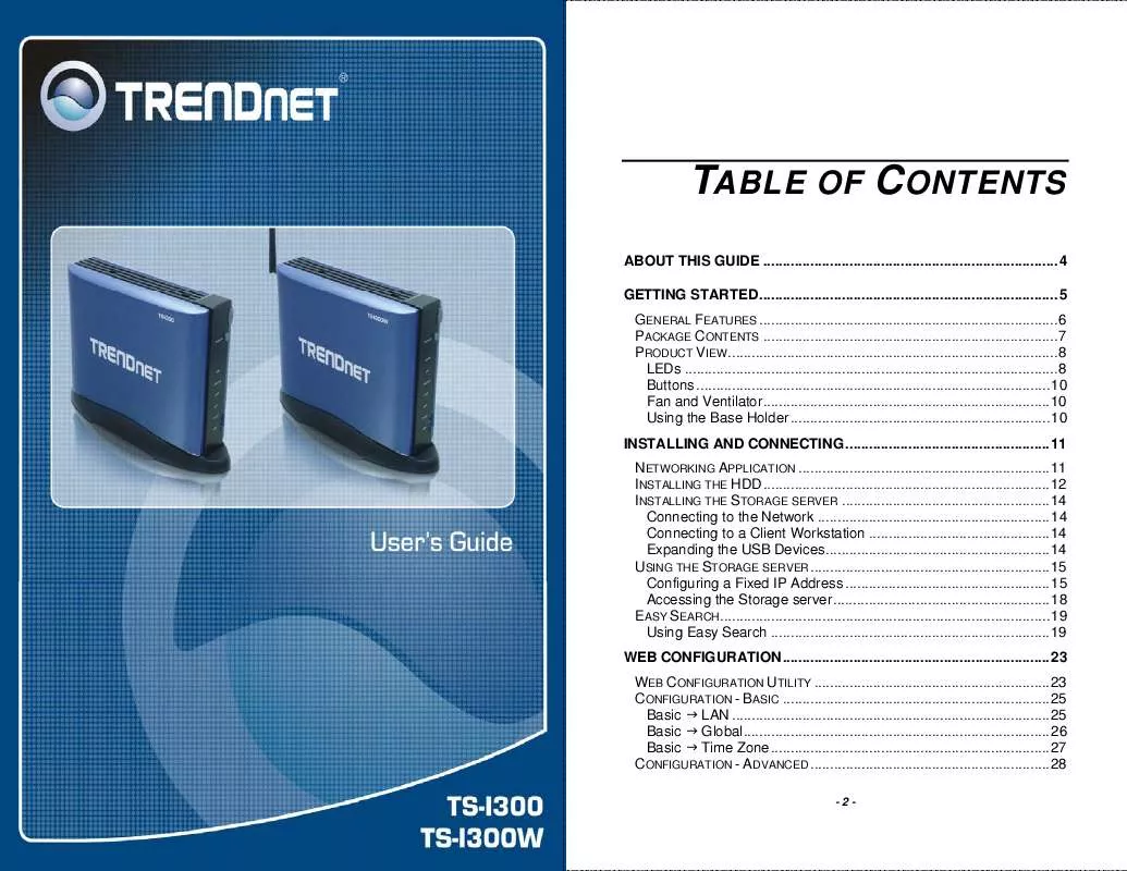 Mode d'emploi TRENDNET TS-I300W