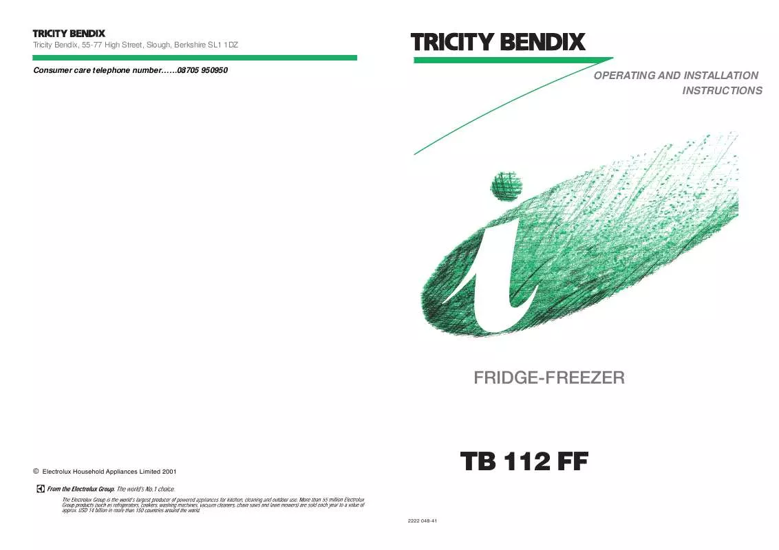 Mode d'emploi TRICITY TB112FF