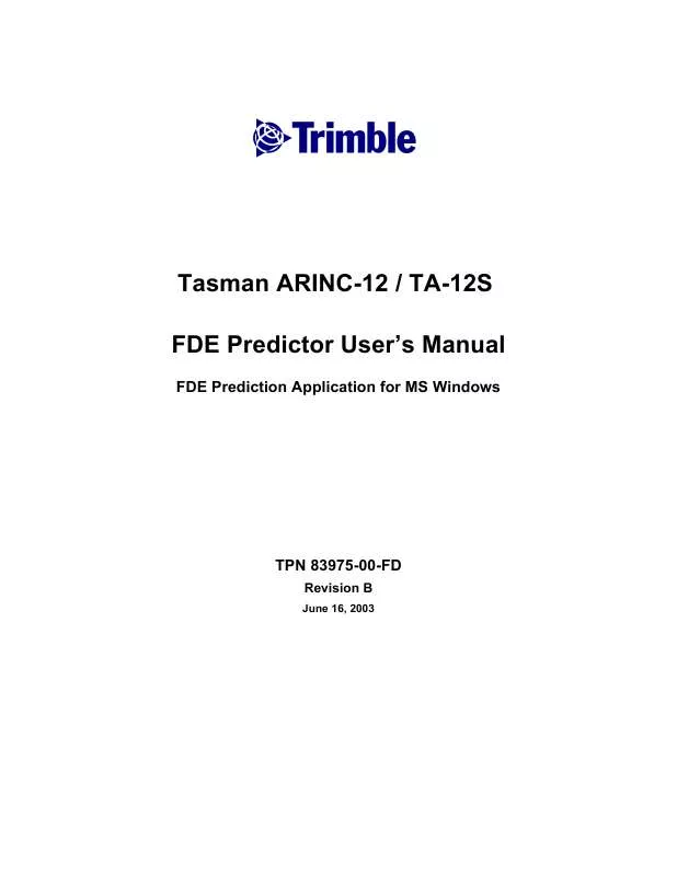 Mode d'emploi TRIMBLE TA-12S