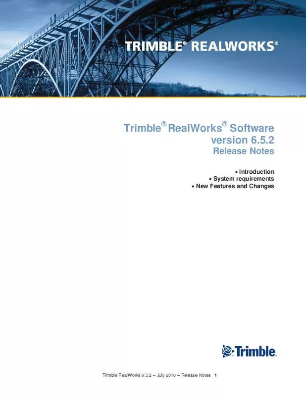 Mode d'emploi TRIMBLE TRIMBLE REALWORKS 6.5.2