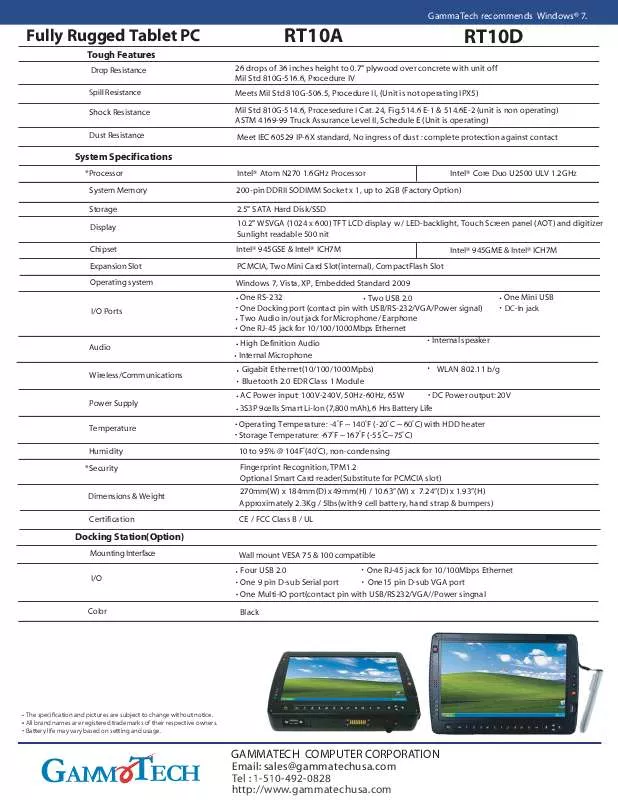 Mode d'emploi TWINHEAD RT10A