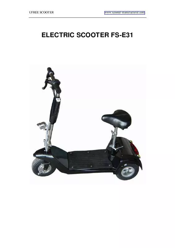 Mode d'emploi UFREE SCOOTER ELECTRIC SCOOTER FS-E31