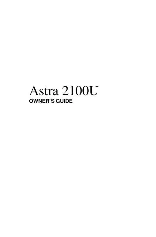Mode d'emploi UMAX ASTRA 2100U