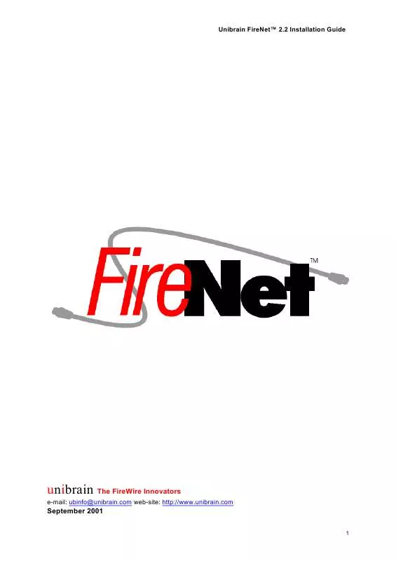 Mode d'emploi UNIBRAIN FIRE-NET 2.2