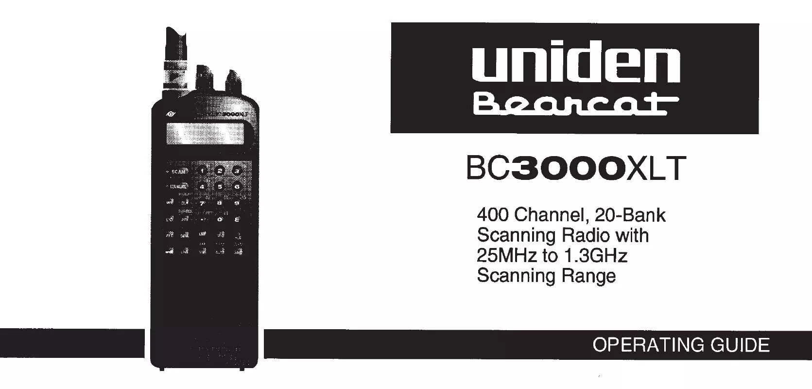 Mode d'emploi UNIDEN BC3000XLT