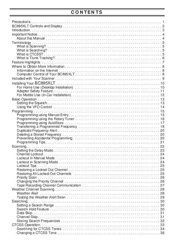 Mode d'emploi UNIDEN BC895XLT