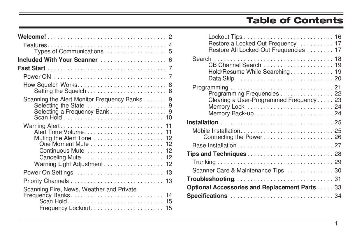 Mode d'emploi UNIDEN BCT7