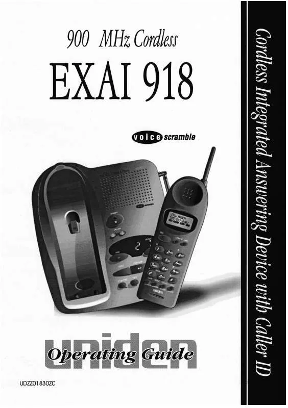 Mode d'emploi UNIDEN EXAI918