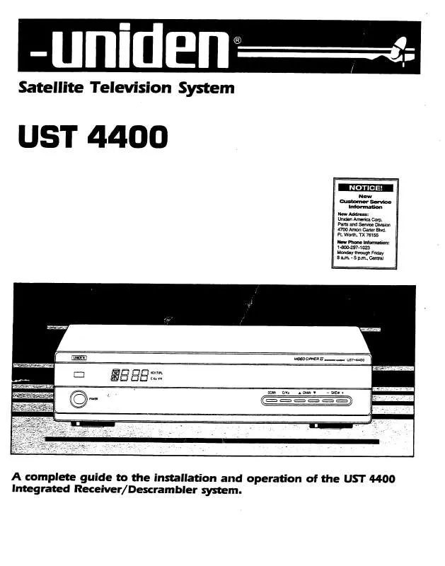 Mode d'emploi UNIDEN UST4400