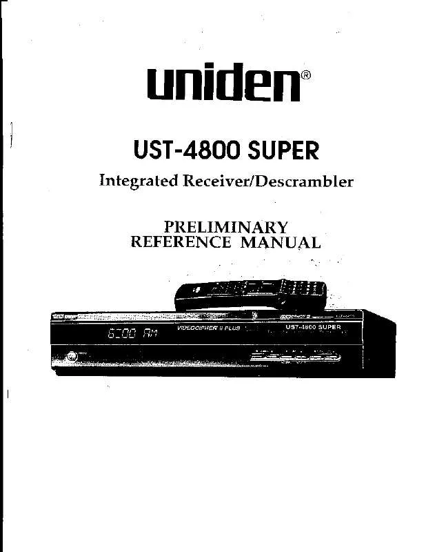 Mode d'emploi UNIDEN UST4800