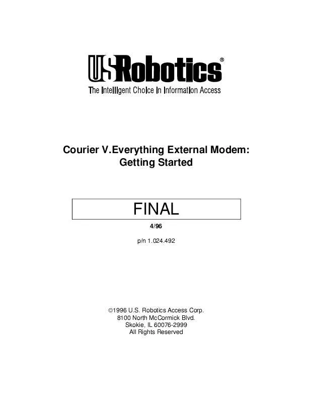 Mode d'emploi US ROBOTICS 002805-00