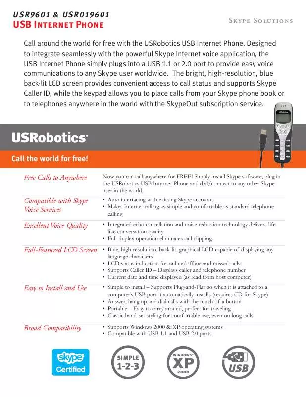 Mode d'emploi US ROBOTICS USR019601