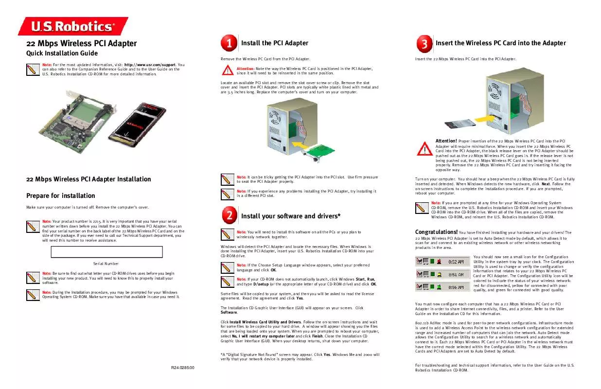 Mode d'emploi US ROBOTICS USR2210